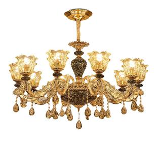 欧式客厅吊灯现代简约大气家用法式吊灯轻奢卧室餐厅水晶陶瓷吊灯