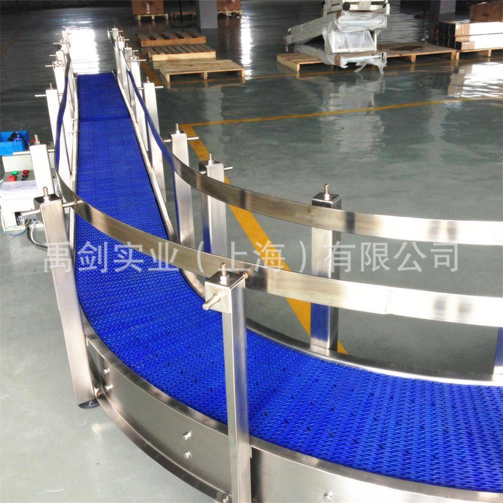 模块式塑钢网带输送机塑料POM网带输送机食品级转弯网带输送带