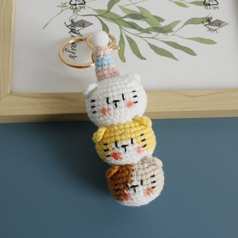 【成品】毛线钩织猫头叠叠乐玩偶挂件手工编织动物头卡通包包挂饰,节庆用品/礼品,创意玩偶,淘宝优惠券,粉丝福利购,淘宝优惠卷