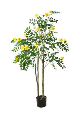 仿FY-D370真绿植居黄槐树家摆花设摆造景件装饰盆栽