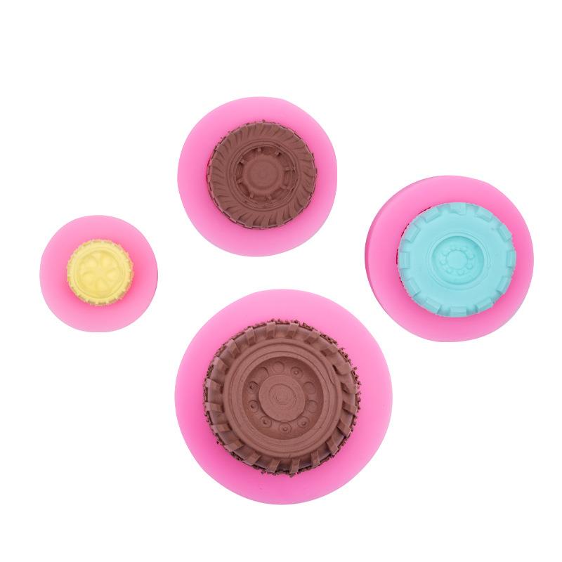 4件套轮胎翻糖蛋糕硅胶模具 干佩斯造型模具 各种汽车/摩托车轮胎