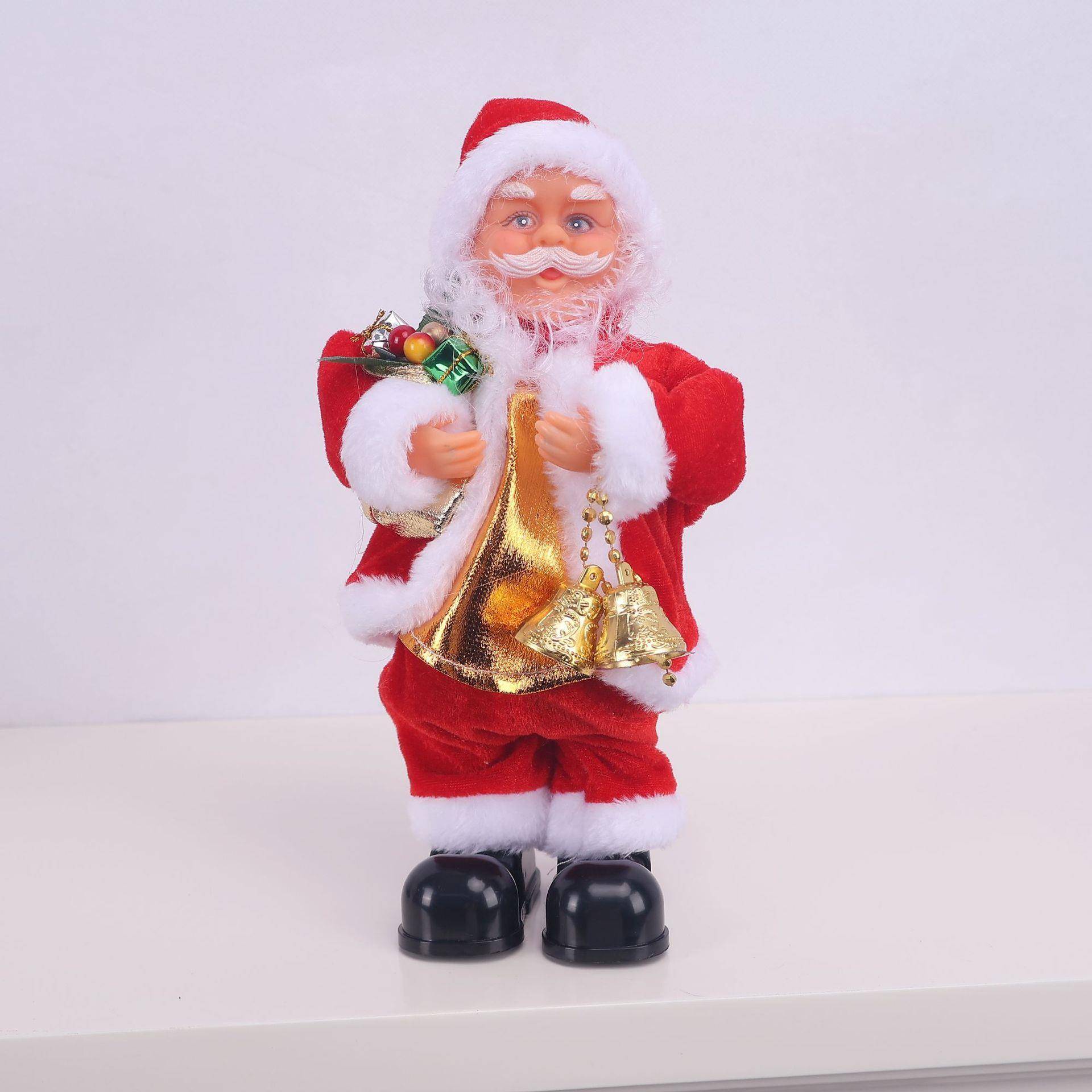 圣诞节礼物电动圣诞老人弹吉他带音乐圣诞节装饰品吹萨克斯老人