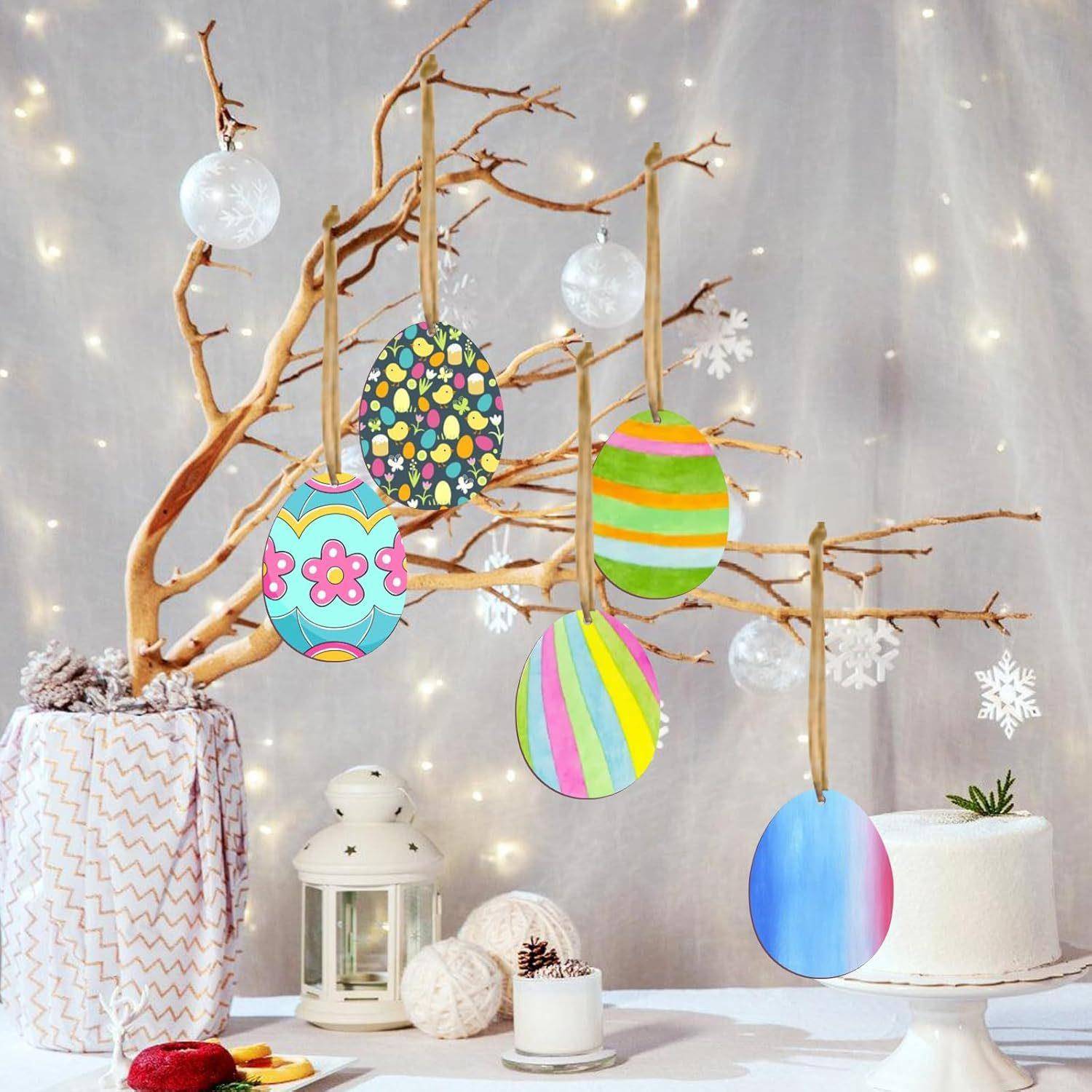 木质手工装饰椭圆形工艺品辅料 复活节派对木制鸡蛋形状饰品