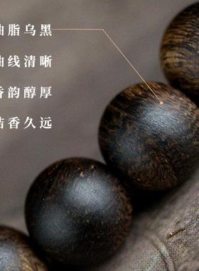 天然沉水老料越南芽庄白奇楠沉香手串和田玉碧玉葫芦佛珠链女礼物