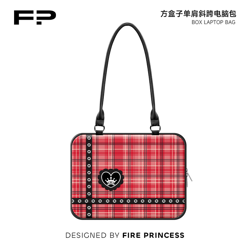 FIREPRINCESS格纹笔记本电脑包2025适用新款小米平板收纳包16寸保护套手提包mac内胆包女华为matebook14防震