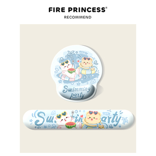 FIREPRINCESS护腕电脑鼠标垫办公女生滑鼠记忆棉防滑键盘手托耐脏