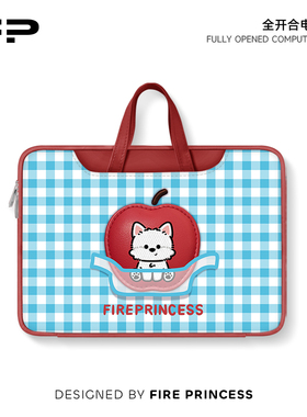 FIREPRINCESS蓝格苹果猫笔记本电脑包16寸macbook14寸平板收纳包电脑保护套女内胆包2025苹果华为新款手提包