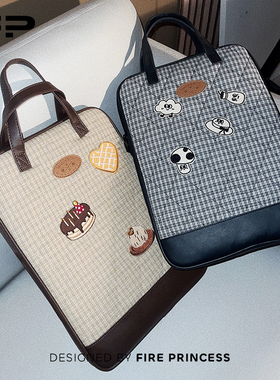 FIREPRINCESS甜品刺绣2025新款笔记本电脑包女适用苹果macbook平板手提内胆包14寸华为联想荣耀16收纳保护套