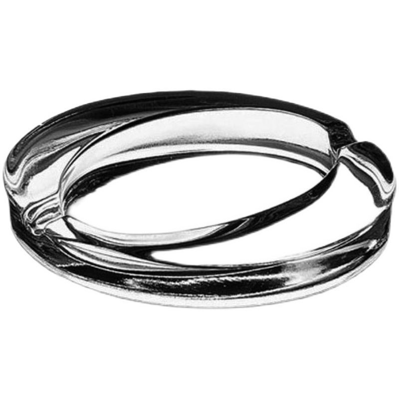 土耳其Pasabahce时尚玻璃菸灰缸酒店椭圆形烟盅创意圆形蓝色菸缸