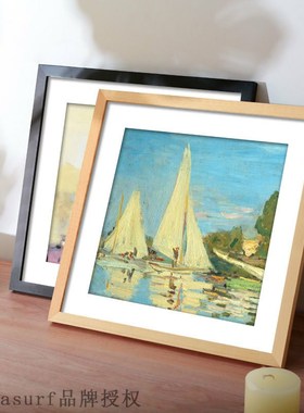 Solid wood square diamond mounting frame picture frame trad