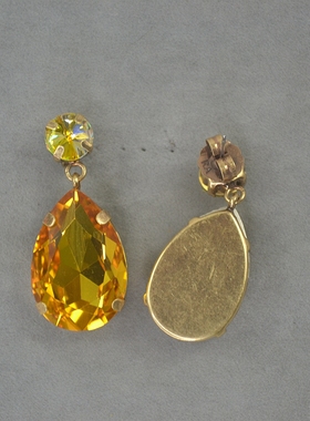 RA  roxnane assoulin 铜镀金 黄色 水晶 宝石 耳环