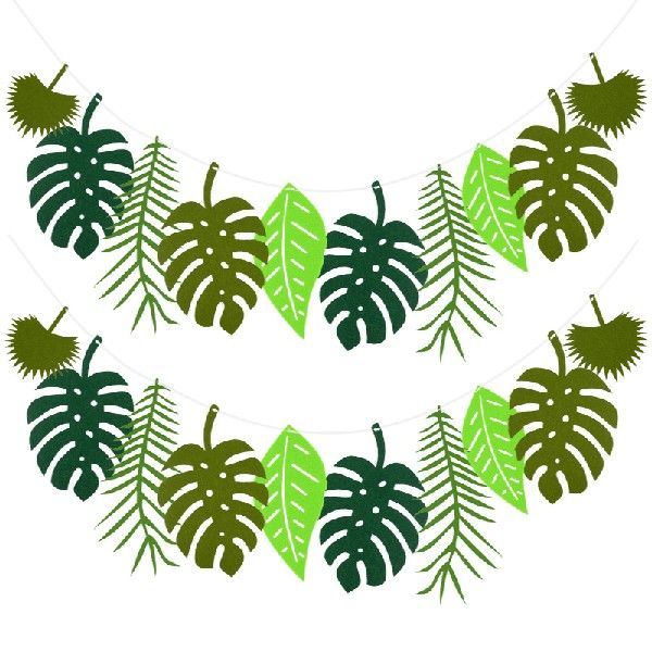 newGreen Turtle Leaf Banner Hawaii Dinosaur Birthday Party