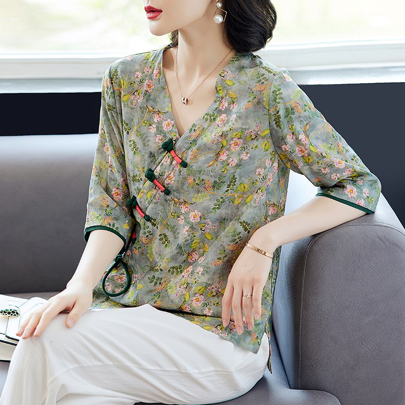 中老年妈妈夏装短袖套装洋气2024新款中年妇女夏季T恤上衣两件套