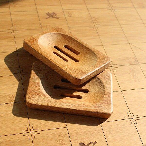 Wooden Natural Bamboo Soap Dishes Tray Holder Soap Box