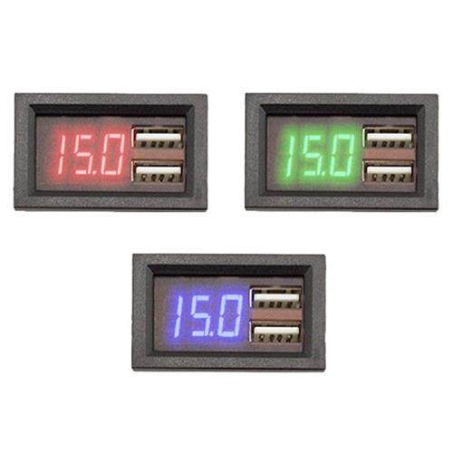极速Car Digital DC 8-40V Voltmeter+Dual USB Phone Charger