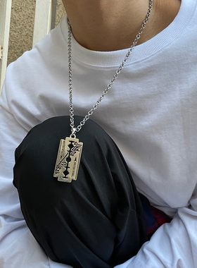 Mens Necklaces Classic Titanium Steel Blade Pendant Necklac
