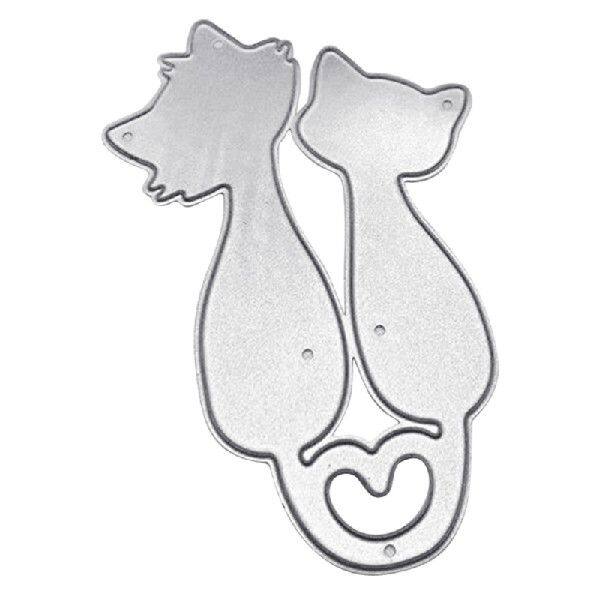Love Heart Cats Metal Die Cuts for DIY Valentines Day