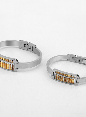 外贸爆款 钛钢不锈钢手镯可转动珠子算盘时尚个性手环饰品B0004