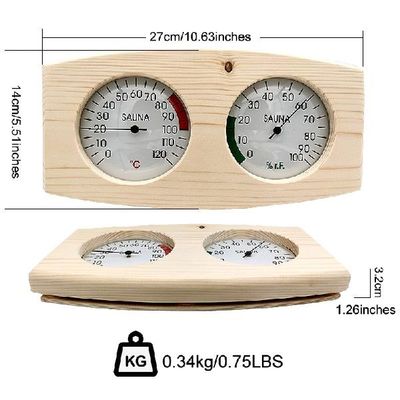 Wood Sauna Thermometer Hygrometer Digital 2 in 1 Indoor