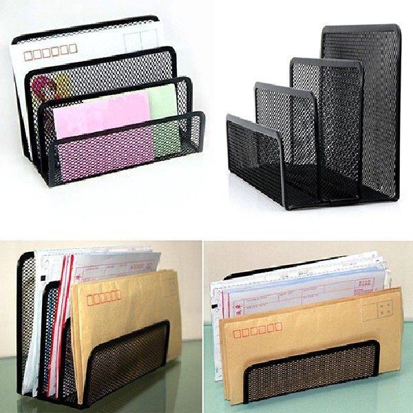File Holder Organizer Black Mesh Letter Sorter Mail