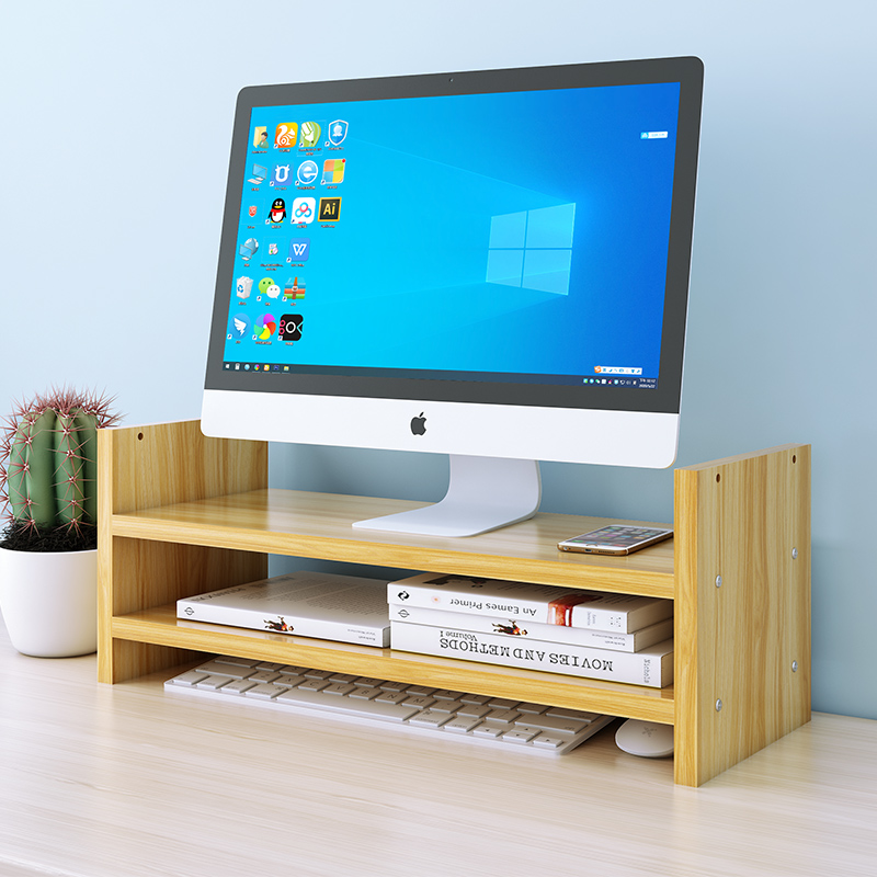 电脑显示器屏增高架办公室桌面键盘收纳置物架子台式底座垫高支架