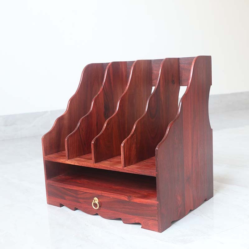 文件架子资料夹多层实木质小叶紫檀文房办公桌面置物收纳盒抽屉式