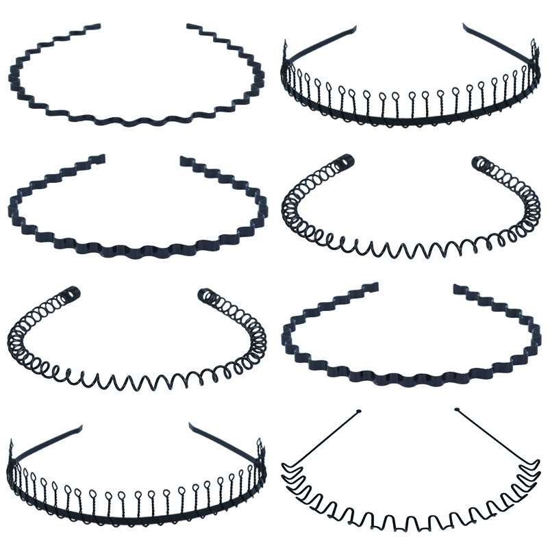 Summer Mens Long Hair Styling Black Metal Steel Wire Hairba