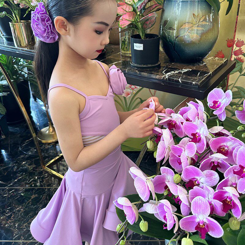 洛利塔幼儿练习练功服装女童拉丁练习舞蹈服集训服儿童表演演出服