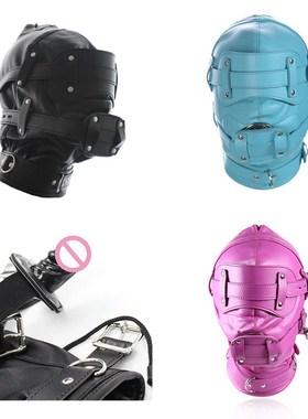 Lockable Faux Leather Gimp Hood Sensory Deprivation Mask Adj