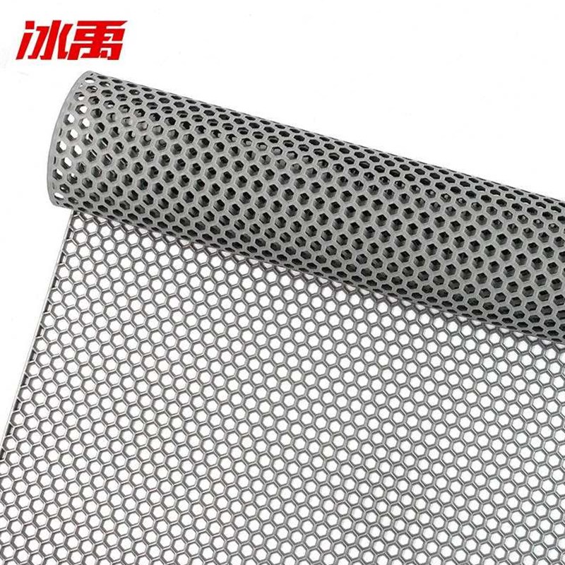 冰禹BYyc134PVC六角镂空防滑垫浴室过道塑料垫子整卷15米灰色16