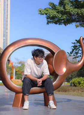 极速户外大象雕塑公园林草地玻璃钢抽象座椅小区商场景观装饰大型