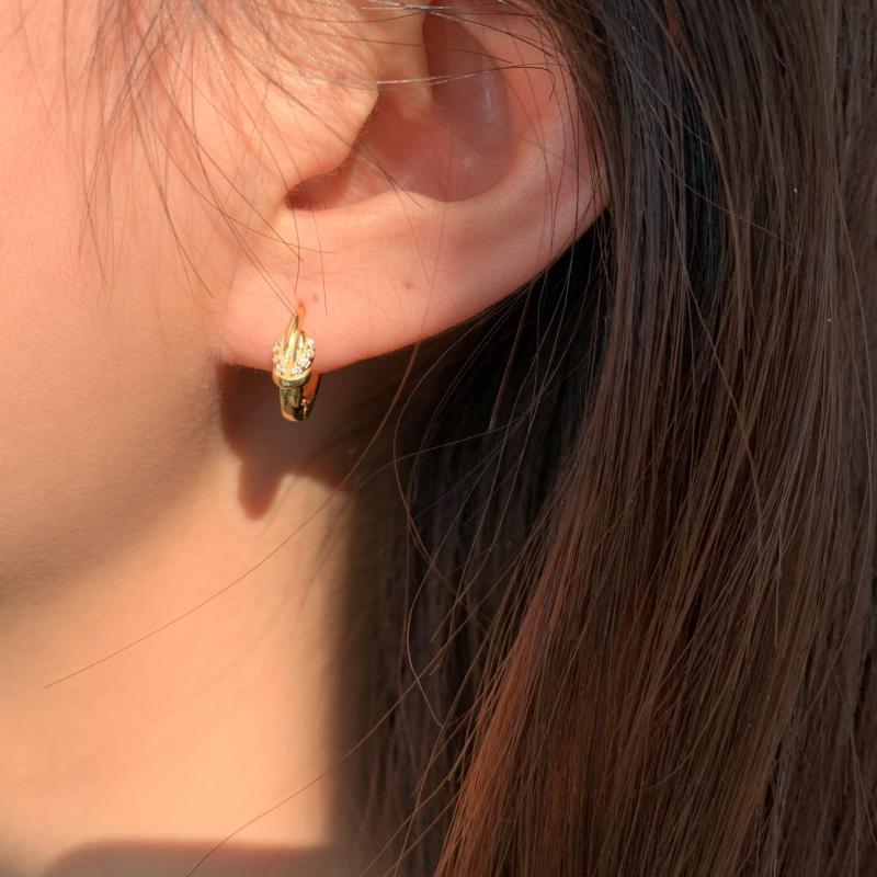 闪钻耳扣耳环2022年新款潮气质ins日韩简约百搭耳饰女网红