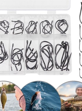 Swivel Metal Snaps Fishhook Lure Tackle Kit 50Pcs Sea