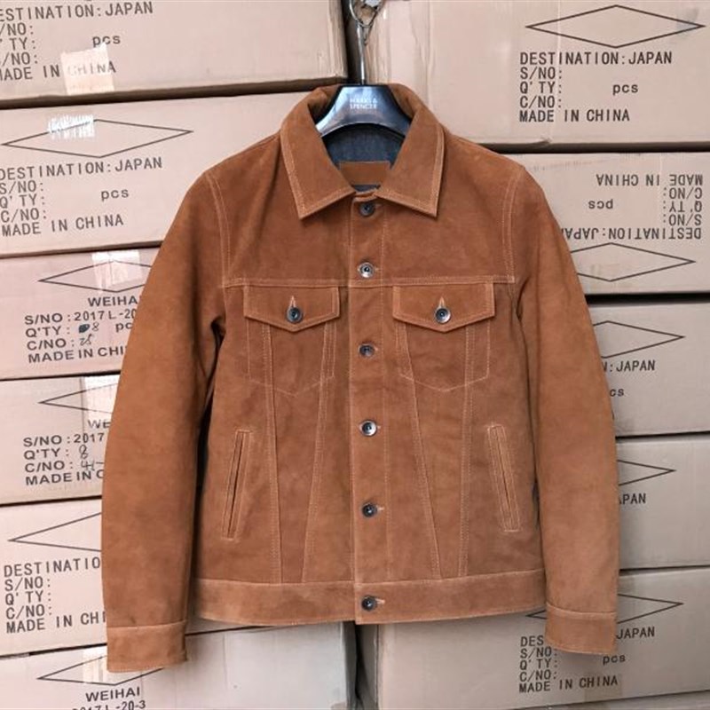 Free shipping.classic style,man Plus size soft cowhide Jacke