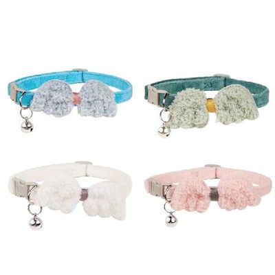 Pet Collar Angel Wing Decor Adjustable  Plush Collars