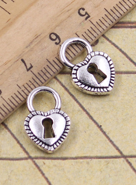 古银色DIY吊坠 饰品配件 锁芯 17x11mm 30个 Y10644