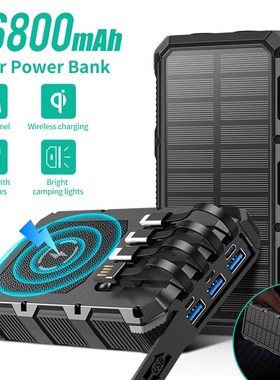 .Solar wireless charging bank comes with a cable of 36800 mA