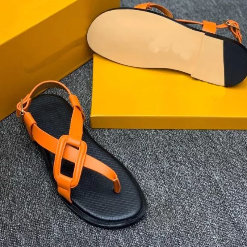 2021 Men Shoes Fashion Casual Orange PU Thin Strap Side Buck