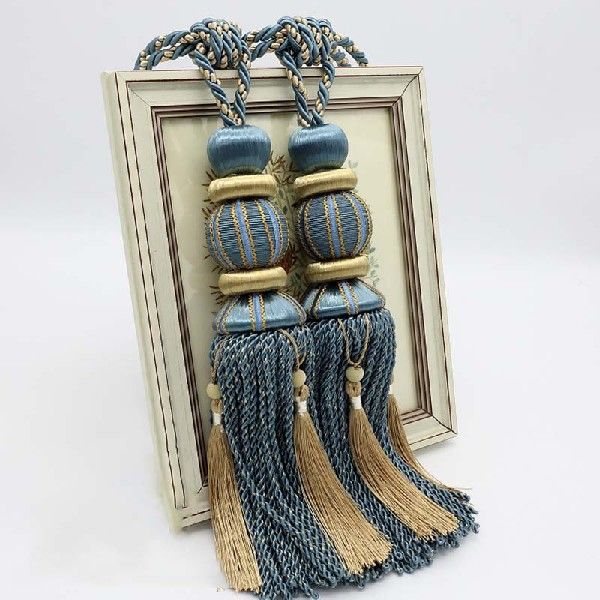 European handmade rich tassel ball exquisite curtain