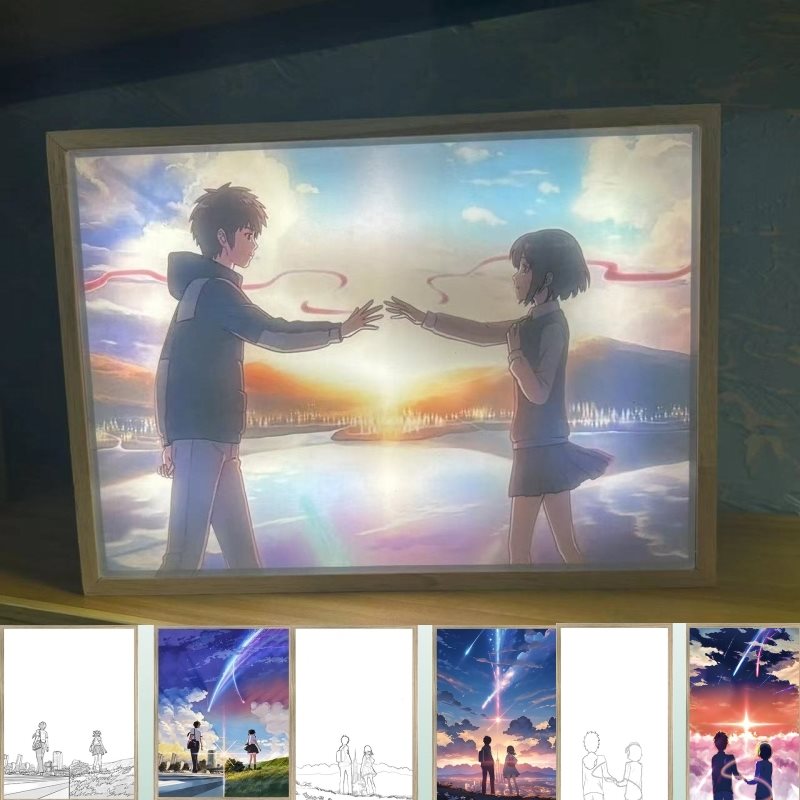 你的名字灯光画新海诚作品发光天气之子客厅装饰画牀头小夜灯氛围