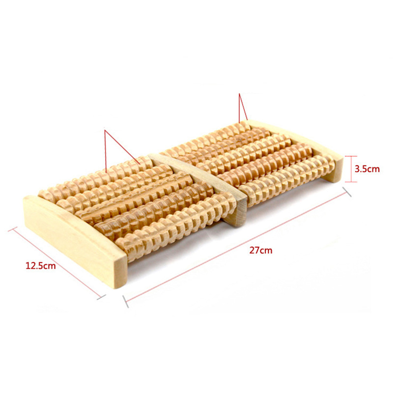 3 5 Row Wooden Foot Roller Wood Care Massage Reflexology Rel