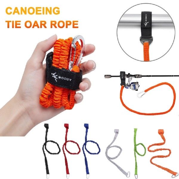 1PC Elastic Kayak Paddle Leash Adjustable Safety Hook Kayak