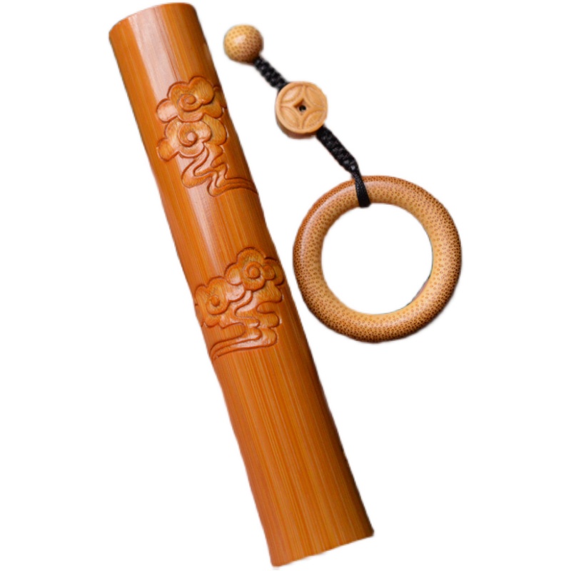 实心玉竹手把件老料文玩男女随身把件竹棍配饰挂坠竹节雕刻令牌