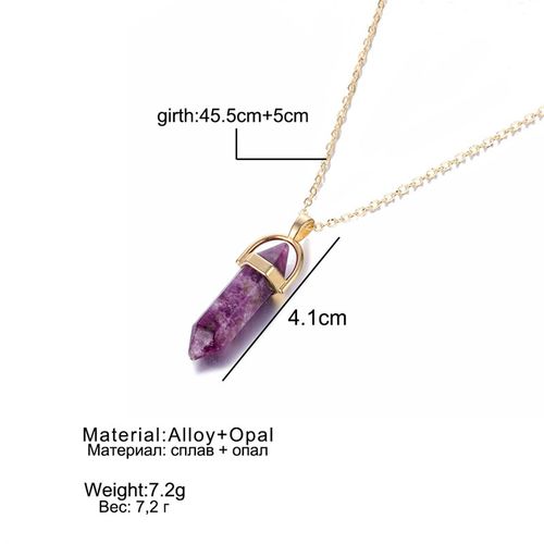 Hot sale Hexagonal Column Quartz Necklaces Pendants Fashion