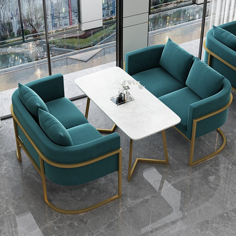 北欧咖啡厅奶茶店沙发卡座酒吧售楼部影楼接待洽谈甜品店桌椅组合