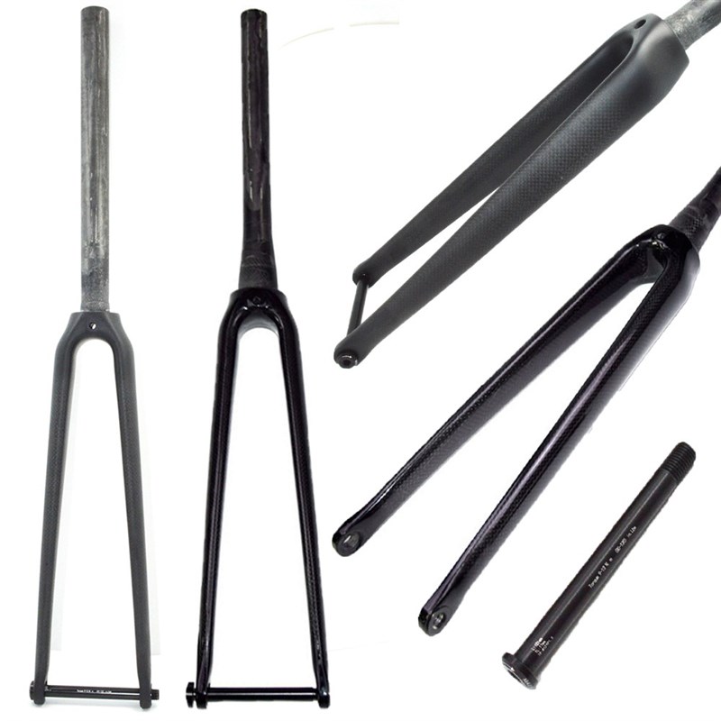 全碳纤维公路自行车圈刹筒轴前叉C刹直管锥管桶轴硬叉28.6mm骑行