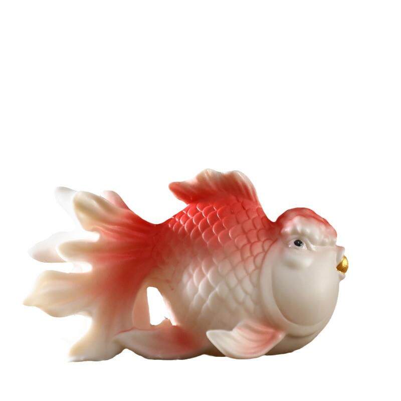 创意陶瓷金鱼小动物迷你茶宠桌面鱼缸造景摆件电视柜客厅玄关装饰