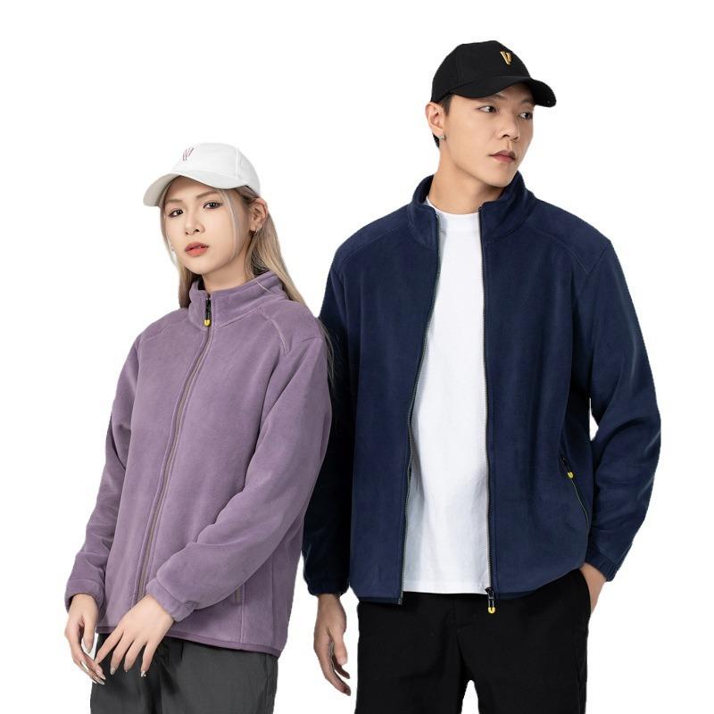 奥粒绒外套女抓绒卫衣秋冬2024年新款男立领开衫休闲珊瑚绒抓绒衣