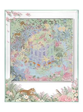 花园装饰画轻奢级感法式奶油风客厅入户玄关挂画现简约绿色系