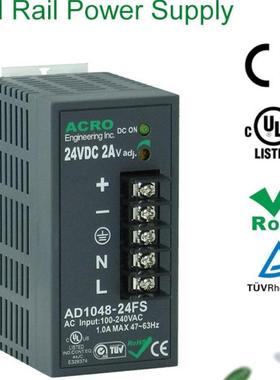 台湾电源湾艾可(ACRO)DC24V2A导轨式开关电源AD1048-24FS